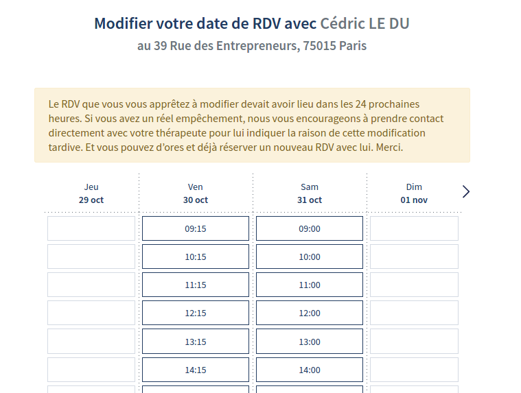 Un client a annulé au dernier moment, ou n