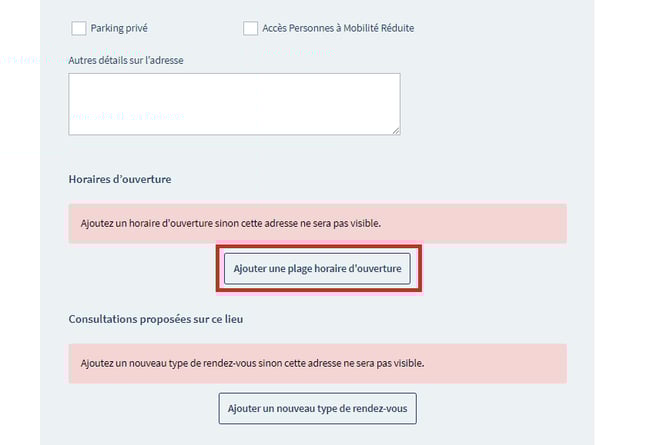 Ajouter horaire douverture