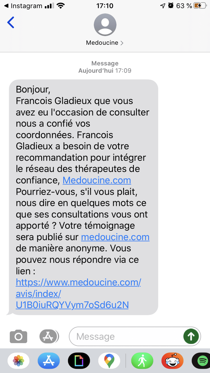 Demande de référence client