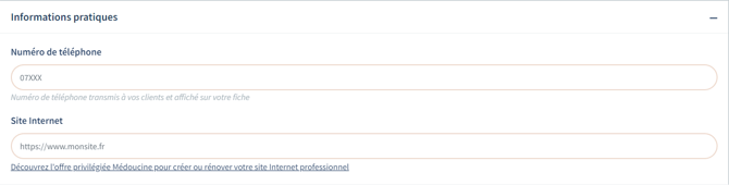 INFORMATIONS PRATIQUES ESPACE PRO